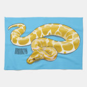 Burmische Python Schlange Cartoon Abbildung Geschirrtuch (Horizontal)