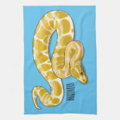 Burmische Python Schlange Cartoon Abbildung Geschirrtuch (Vertikal)