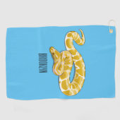Burmische Python Schlange Cartoon Abbildung Golfhandtuch (Horizontal)