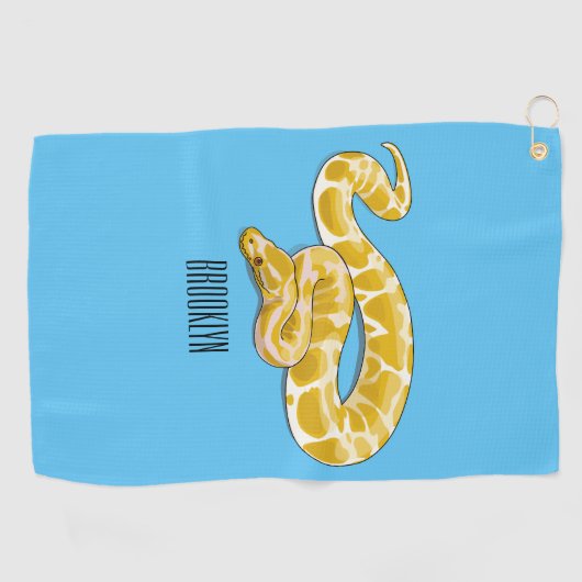 Burmische Python Schlange Cartoon Abbildung Golfhandtuch (Horizontal)