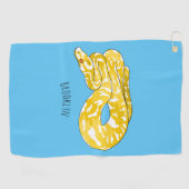 Burmische Python Schlange Cartoon Abbildung Golfhandtuch (Horizontal)