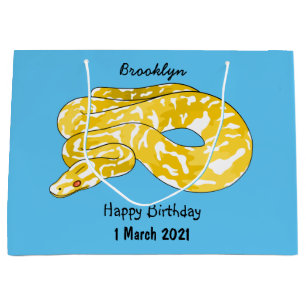 Burmische Python Schlange Cartoon Abbildung Große Geschenktüte