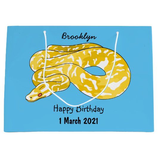 Burmische Python Schlange Cartoon Abbildung Große Geschenktüte (Vorderseite)