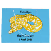 Burmische Python Schlange Cartoon Abbildung Große Geschenktüte (Rückseite)