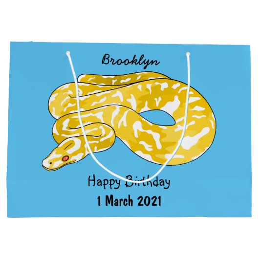 Burmische Python Schlange Cartoon Abbildung Große Geschenktüte (Rückseite)