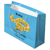 Burmische Python Schlange Cartoon Abbildung Große Geschenktüte (Vorderseite Schrägansicht)