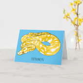 Burmische Python Schlange Cartoon Abbildung Karte (Gelbe Blume)