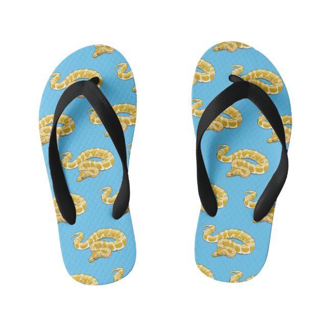 Burmische Python Schlange Cartoon Abbildung Kinderbadesandalen (Fußbett)