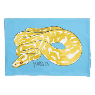 Burmische Python Schlange Cartoon Abbildung Kissenbezug