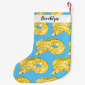 Burmische Python Schlange Cartoon Abbildung Kleiner Weihnachtsstrumpf (Rückseite)