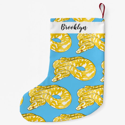 Burmische Python Schlange Cartoon Abbildung Kleiner Weihnachtsstrumpf (Rückseite)