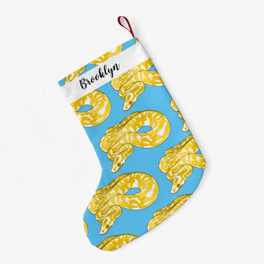 Burmische Python Schlange Cartoon Abbildung Kleiner Weihnachtsstrumpf (Rückseite (Hängend))