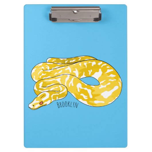 Burmische Python Schlange Cartoon Abbildung Klemmbrett (Vorderseite)