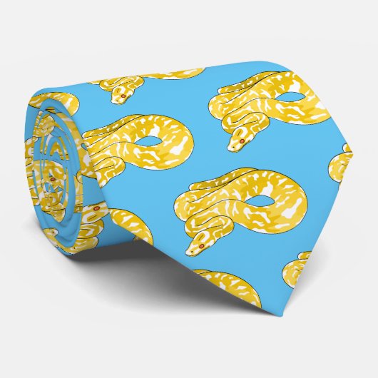 Burmische Python Schlange Cartoon Abbildung Krawatte (Gerollt)