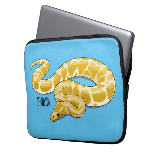 Burmische Python Schlange Cartoon Abbildung Laptopschutzhülle (Vorderseite Links)
