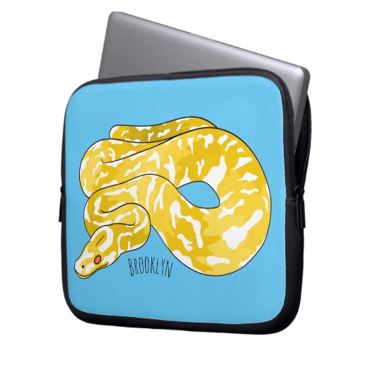 Burmische Python Schlange Cartoon Abbildung Laptopschutzhülle (Vorderseite Links)