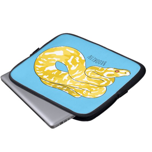 Burmische Python Schlange Cartoon Abbildung Laptopschutzhülle (Vorne Knopf)