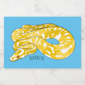 Burmische Python Schlange Cartoon Abbildung Lebensmitteletikett (Einzelnes Label)
