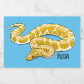 Burmische Python Schlange Cartoon Abbildung Lebensmitteletikett (Einzelnes Label)