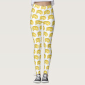 Burmische Python Schlange Cartoon Abbildung Leggings (Vorderseite)