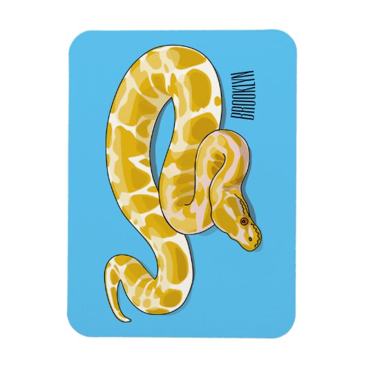 Burmische Python Schlange Cartoon Abbildung Magnet (Vertikal)