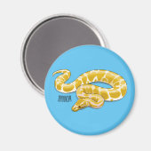 Burmische Python Schlange Cartoon Abbildung Magnet (Vorderseite/Rückseite)