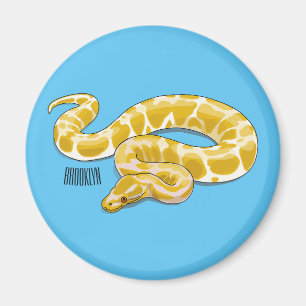 Burmische Python Schlange Cartoon Abbildung Magnet