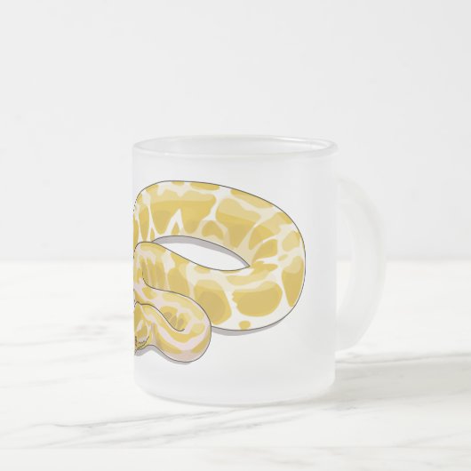 Burmische Python Schlange Cartoon Abbildung Mattglastasse (VorderseiteRechts)