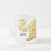 Burmische Python Schlange Cartoon Abbildung Mattglastasse (Vorderseite Links)