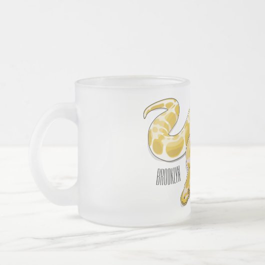 Burmische Python Schlange Cartoon Abbildung Mattglastasse (Links)