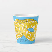 Burmische Python Schlange Cartoon Abbildung Milchtasse (Vorderseite)