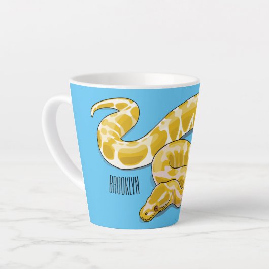 Burmische Python Schlange Cartoon Abbildung Milchtasse (Linke Ecke)