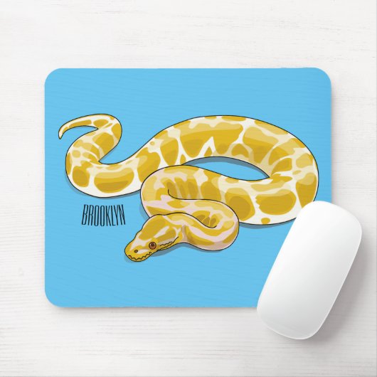 Burmische Python Schlange Cartoon Abbildung Mousepad (Mit Mouse)