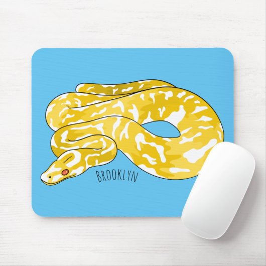 Burmische Python Schlange Cartoon Abbildung Mousepad (Mit Mouse)