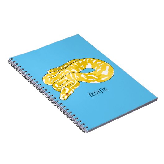 Burmische Python Schlange Cartoon Abbildung Notizblock (Rechte Seite)