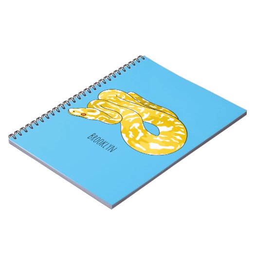 Burmische Python Schlange Cartoon Abbildung Notizblock (Linke Seite)