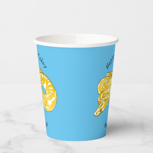 Burmische Python Schlange Cartoon Abbildung Pappbecher (Links)