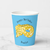 Burmische Python Schlange Cartoon Abbildung Pappbecher (Vorderseite)