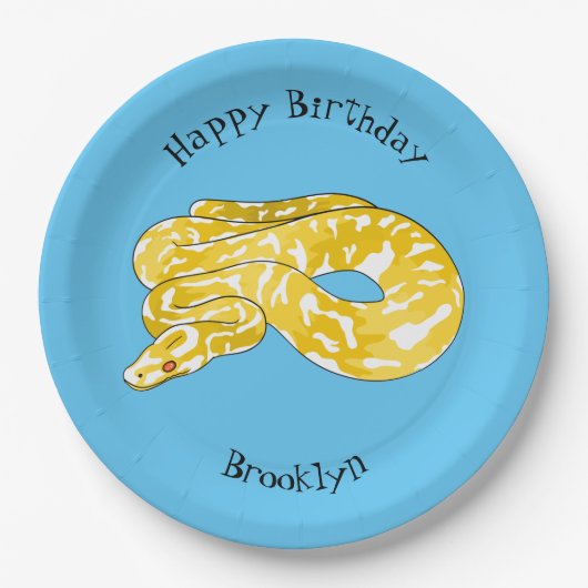 Burmische Python Schlange Cartoon Abbildung Pappteller (Vorderseite)