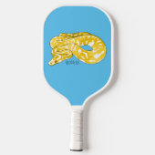 Burmische Python Schlange Cartoon Abbildung Pickleball Schläger (Rückseite)