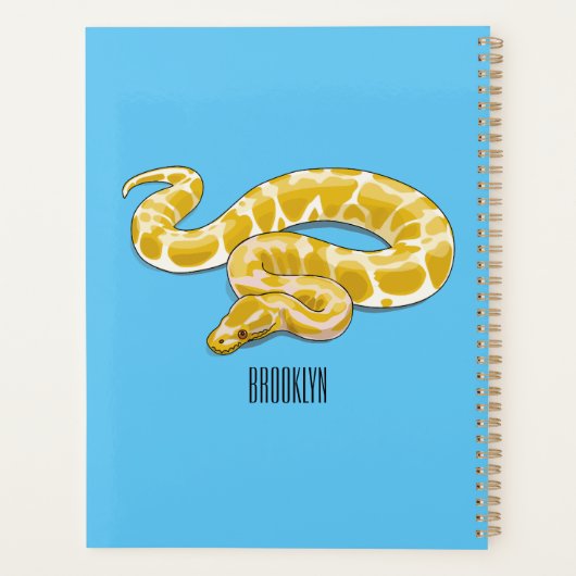 Burmische Python Schlange Cartoon Abbildung Planer (Rückseite)