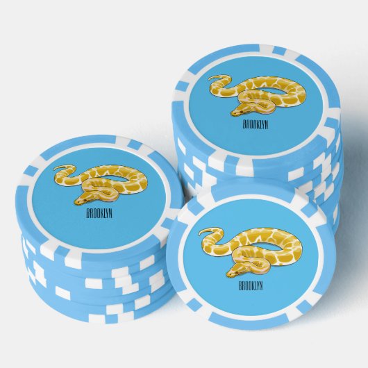 Burmische Python Schlange Cartoon Abbildung Pokerchips (Stapel)