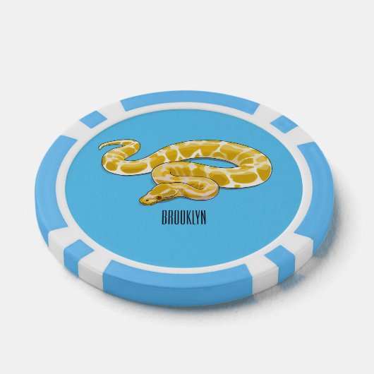 Burmische Python Schlange Cartoon Abbildung Pokerchips (Einzeln)