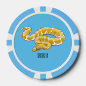 Burmische Python Schlange Cartoon Abbildung Pokerchips (Vorderseite)