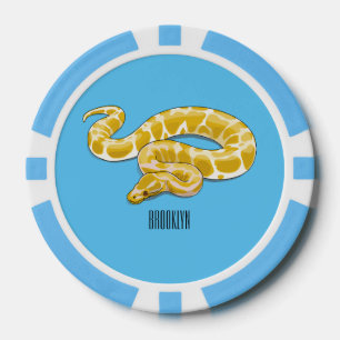 Burmische Python Schlange Cartoon Abbildung Pokerchips