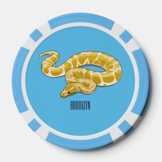 Burmische Python Schlange Cartoon Abbildung Pokerchips (Rückseite)