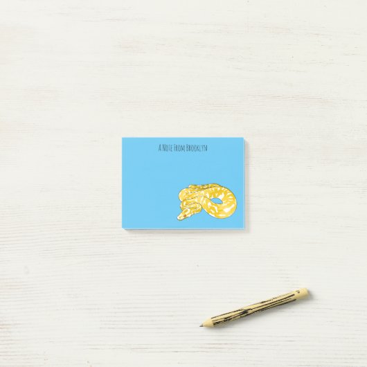 Burmische Python Schlange Cartoon Abbildung Post-it Klebezettel (Auf Schreibtisch)