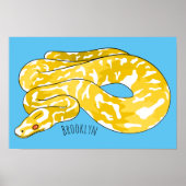 Burmische Python Schlange Cartoon Abbildung Poster (Vorne)