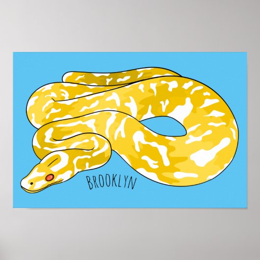 Burmische Python Schlange Cartoon Abbildung Poster (Vorne)