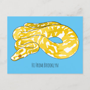Burmische Python Schlange Cartoon Abbildung Postkarte